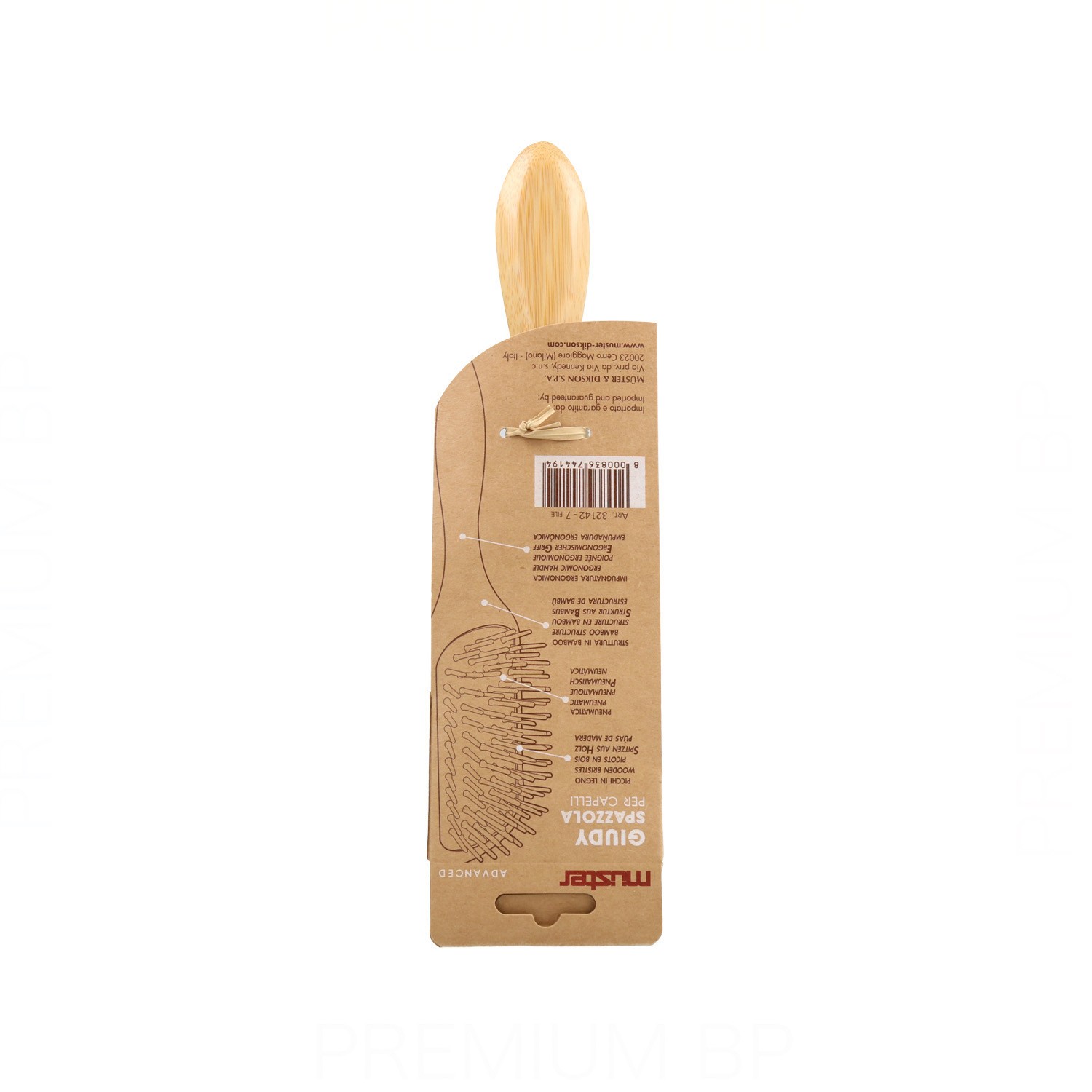 Muster Giudy Cepillo Pequeño Natural Bamboo